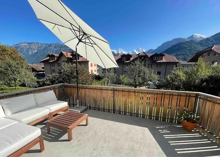 -the Urbanist- Mountainview Parking Garden 3bd Feriehus Unterseen